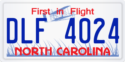 NC license plate DLF4024