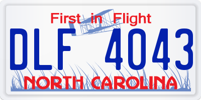 NC license plate DLF4043