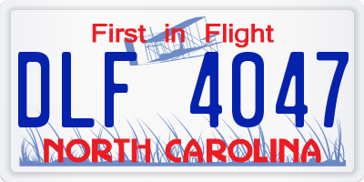 NC license plate DLF4047