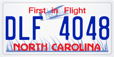 NC license plate DLF4048