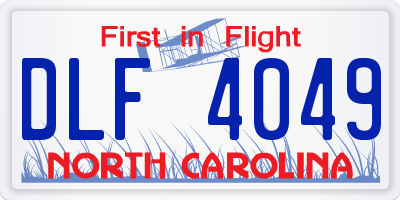 NC license plate DLF4049