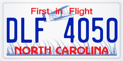 NC license plate DLF4050