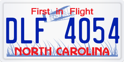 NC license plate DLF4054