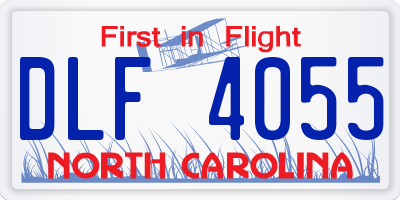 NC license plate DLF4055