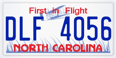 NC license plate DLF4056