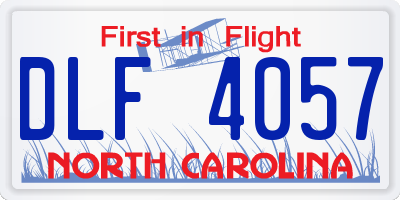 NC license plate DLF4057