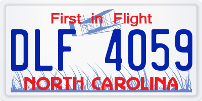 NC license plate DLF4059