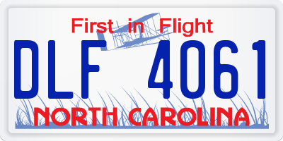 NC license plate DLF4061