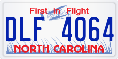 NC license plate DLF4064