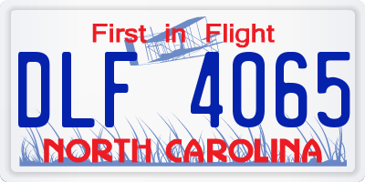 NC license plate DLF4065