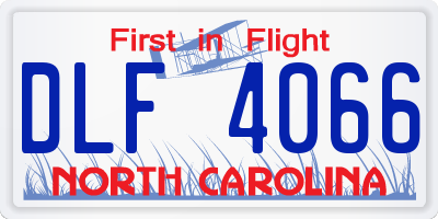 NC license plate DLF4066