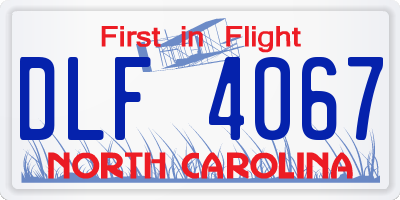 NC license plate DLF4067