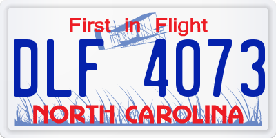 NC license plate DLF4073
