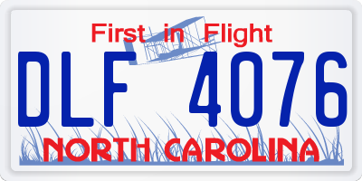 NC license plate DLF4076