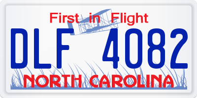 NC license plate DLF4082