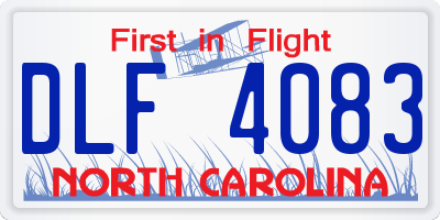 NC license plate DLF4083