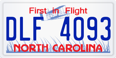 NC license plate DLF4093