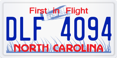 NC license plate DLF4094
