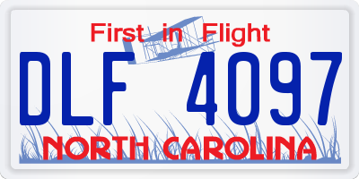 NC license plate DLF4097