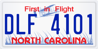 NC license plate DLF4101