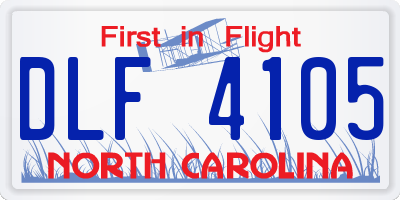 NC license plate DLF4105