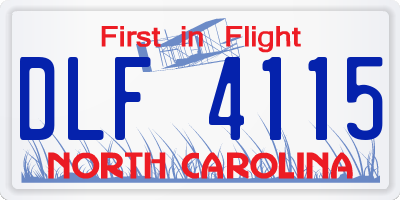NC license plate DLF4115