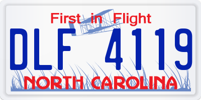 NC license plate DLF4119