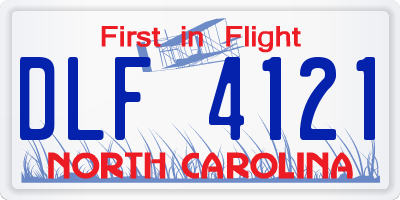 NC license plate DLF4121