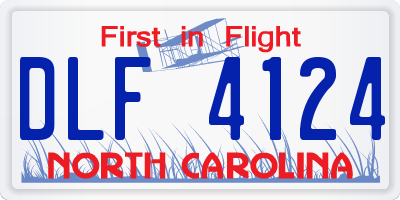 NC license plate DLF4124