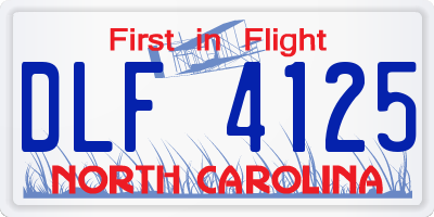 NC license plate DLF4125