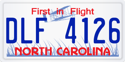 NC license plate DLF4126