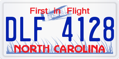 NC license plate DLF4128