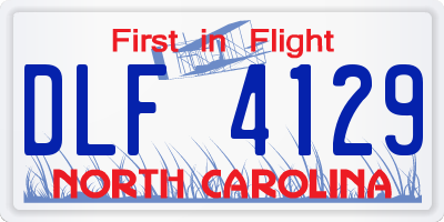 NC license plate DLF4129