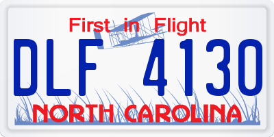 NC license plate DLF4130
