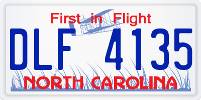 NC license plate DLF4135