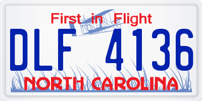 NC license plate DLF4136