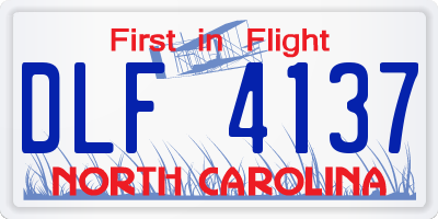 NC license plate DLF4137