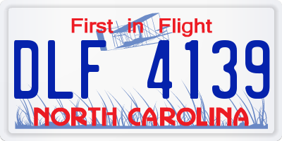 NC license plate DLF4139