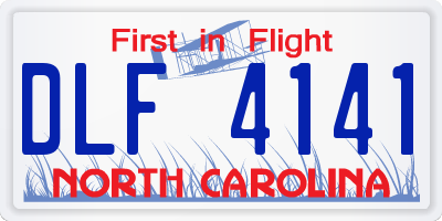 NC license plate DLF4141