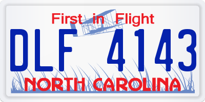 NC license plate DLF4143
