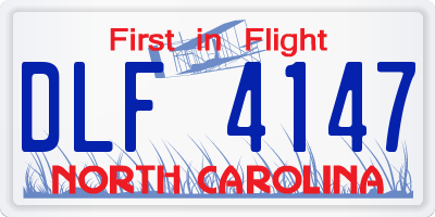 NC license plate DLF4147