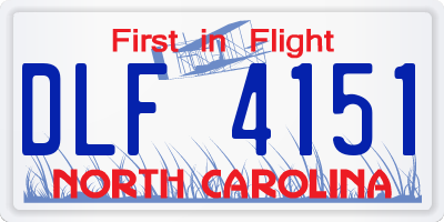 NC license plate DLF4151