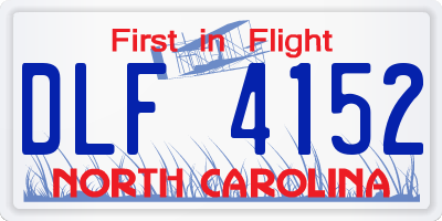 NC license plate DLF4152