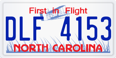 NC license plate DLF4153