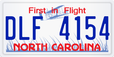 NC license plate DLF4154