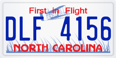 NC license plate DLF4156
