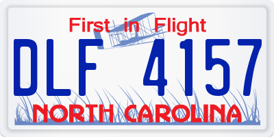 NC license plate DLF4157