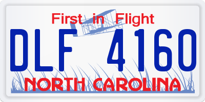 NC license plate DLF4160