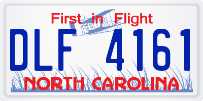 NC license plate DLF4161