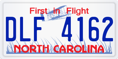 NC license plate DLF4162
